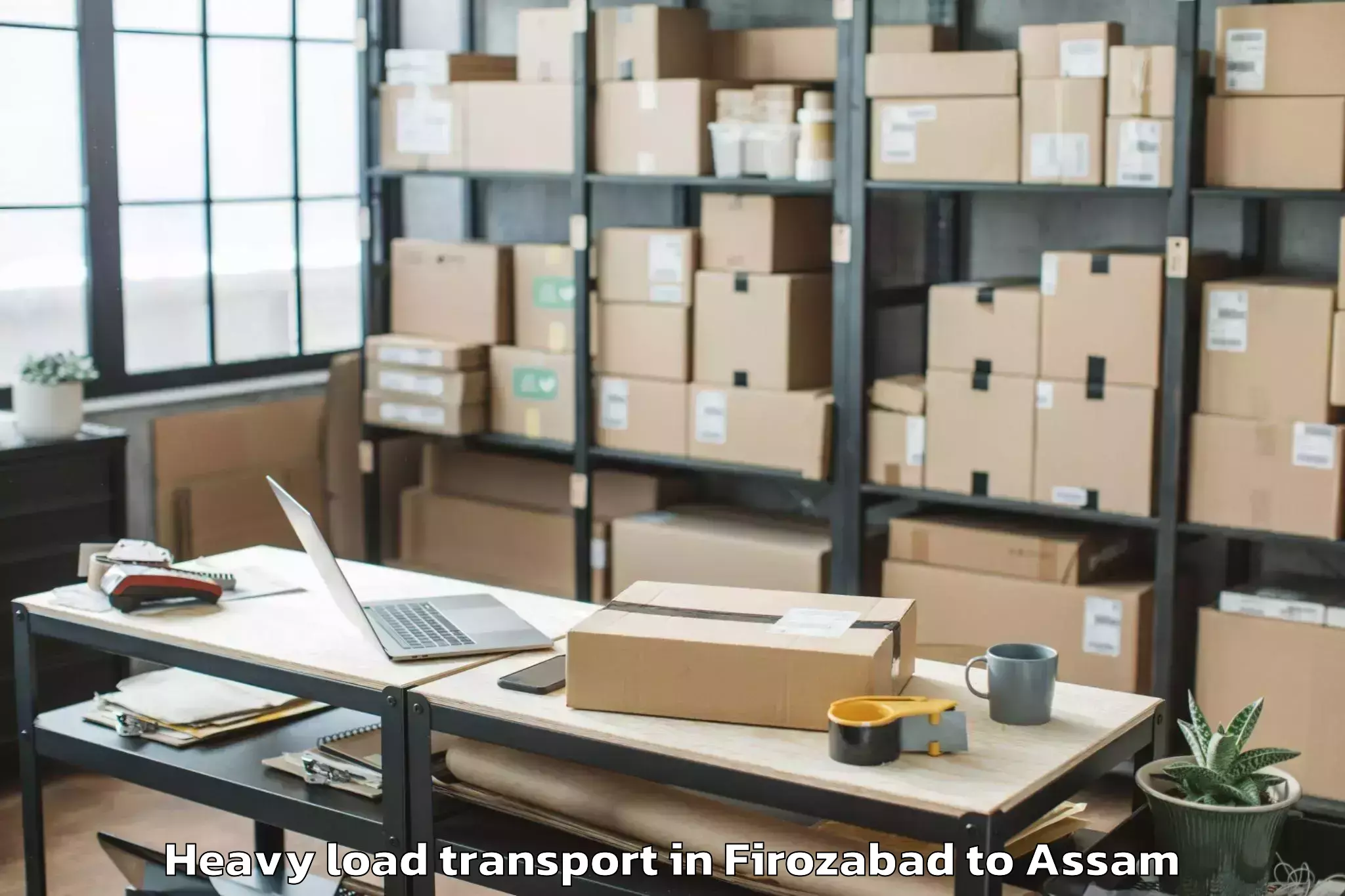 Top Firozabad to Tezpur University Heavy Load Transport Available